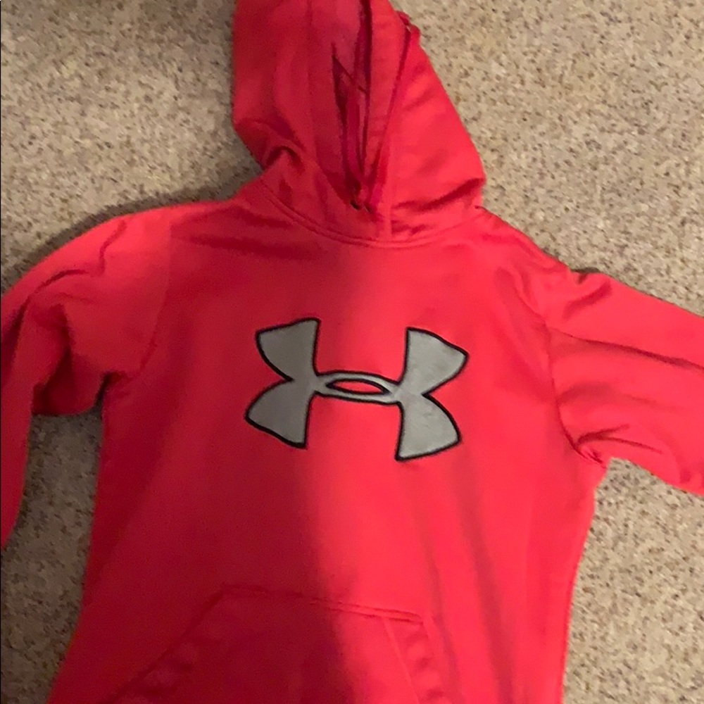 Bright pink under armour hoodie